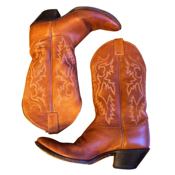 JUSTIN | Men's Buck Western Cowboy Boots 9.5D Unisex Rodeo Cowgirl Boho Made USA - Picture 2 of 8